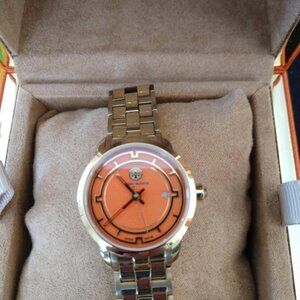 Tory Burch TRB1012 Women's orange and gold tone watch